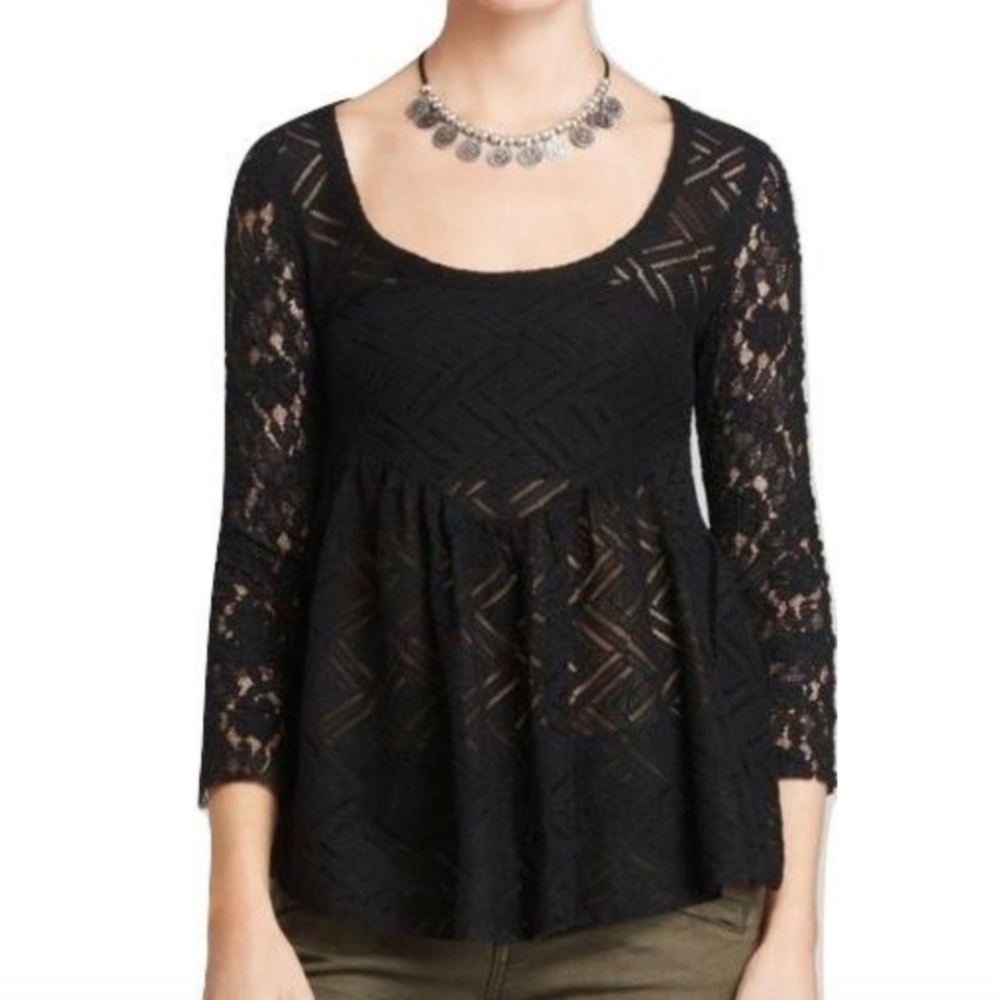 Free People Gracie Lace Top - Size XS
